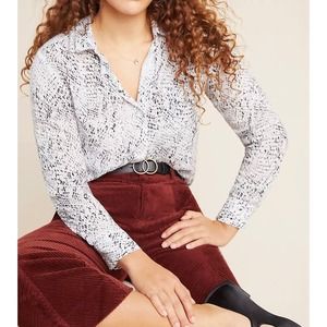 Anthropologie Cloth & Stone Safa Snake Print Blouse